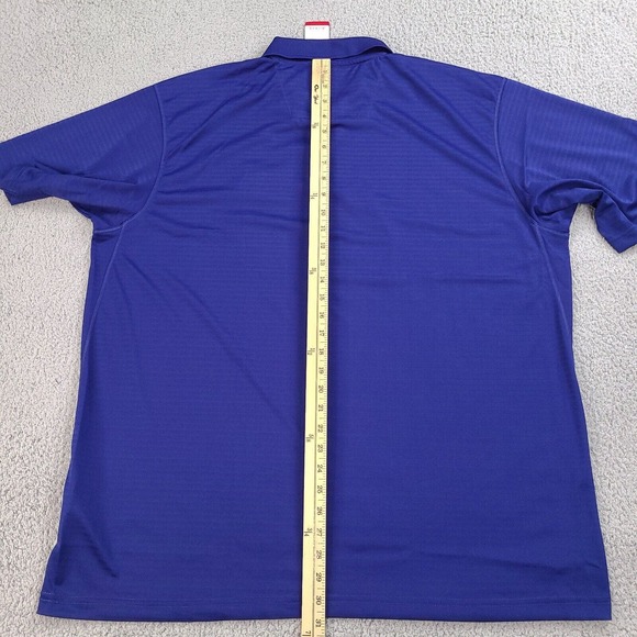 Antigua Polo Shirt Mens Size XL Blue Striped Famous And Hated Bulldog Embroidery - Picture 14 of 15